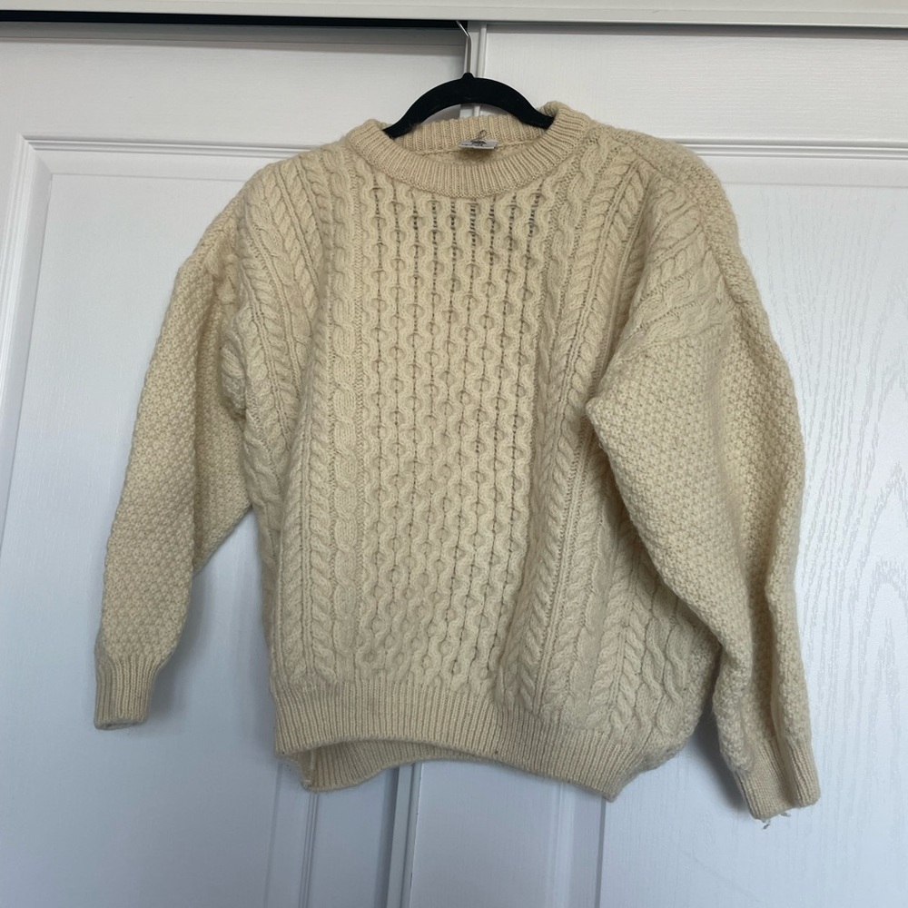 Cable Knit Cream Sweater